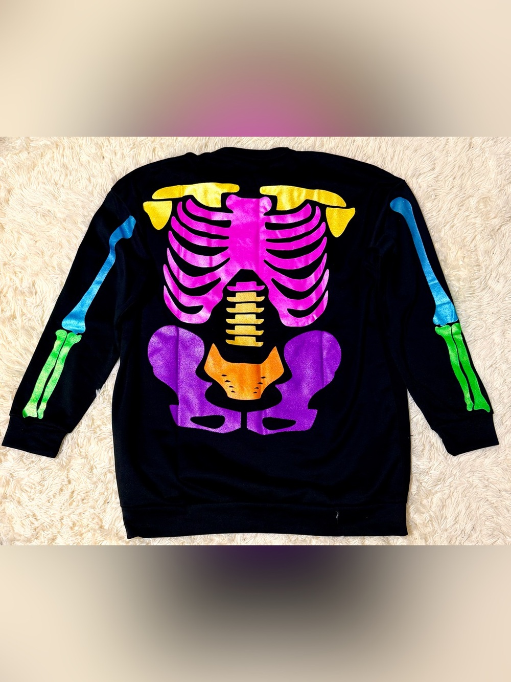 Black Neon Skeleton Pullover
